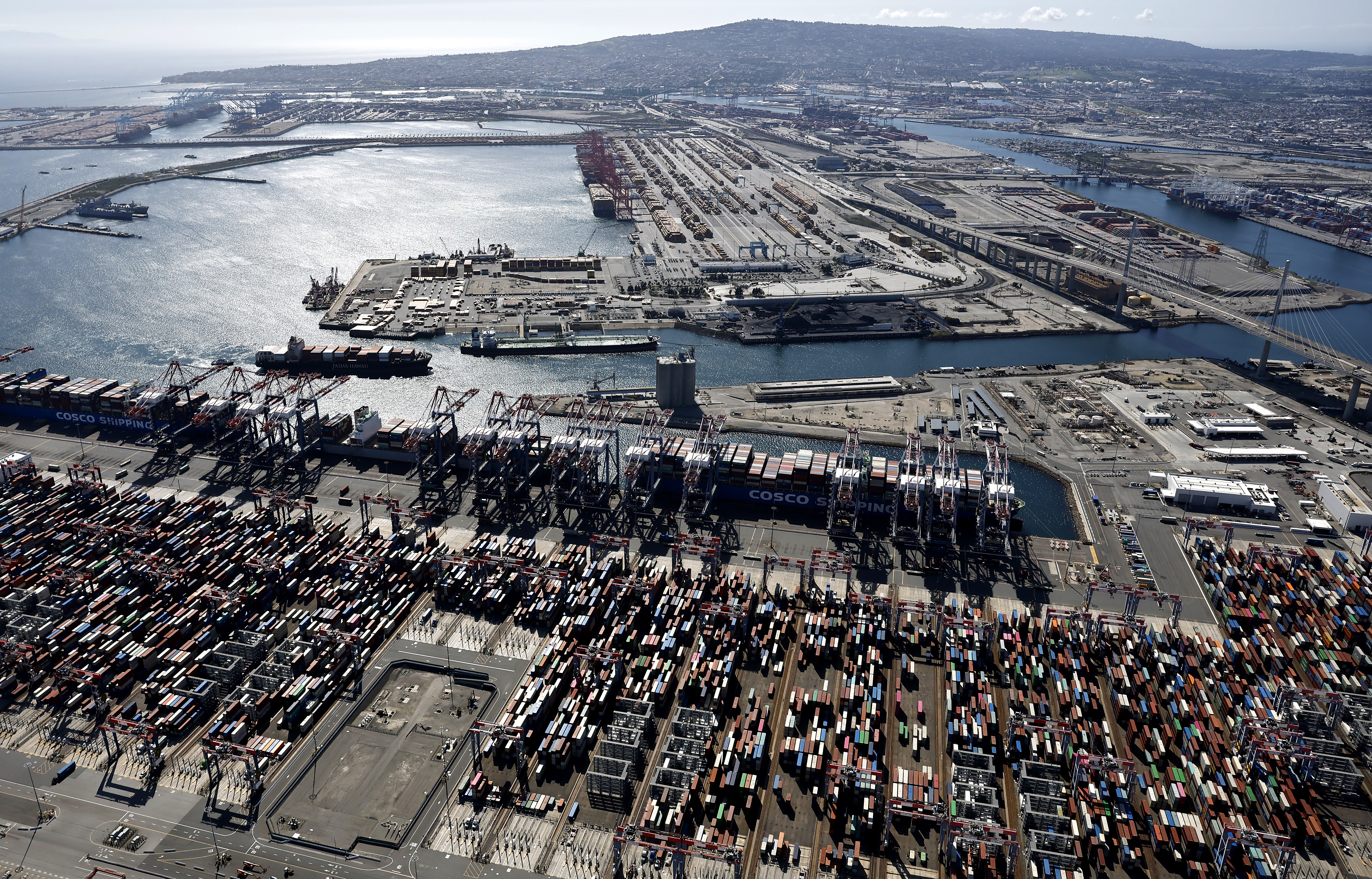 Aerial view of the Port of Los Angeles