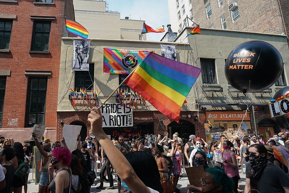 A Pride protest near NYC’s Stonewall Inn (Bryan R. Smith/AFP via Getty Images)