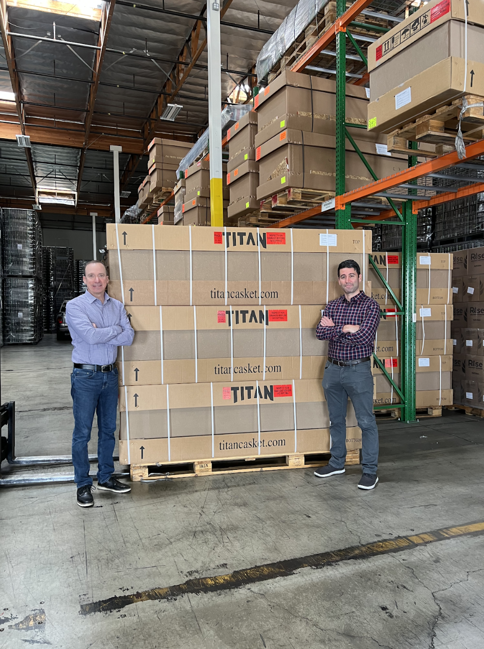 Titan Casket co-founders Scott Ginsburg and Joshua Siegel.