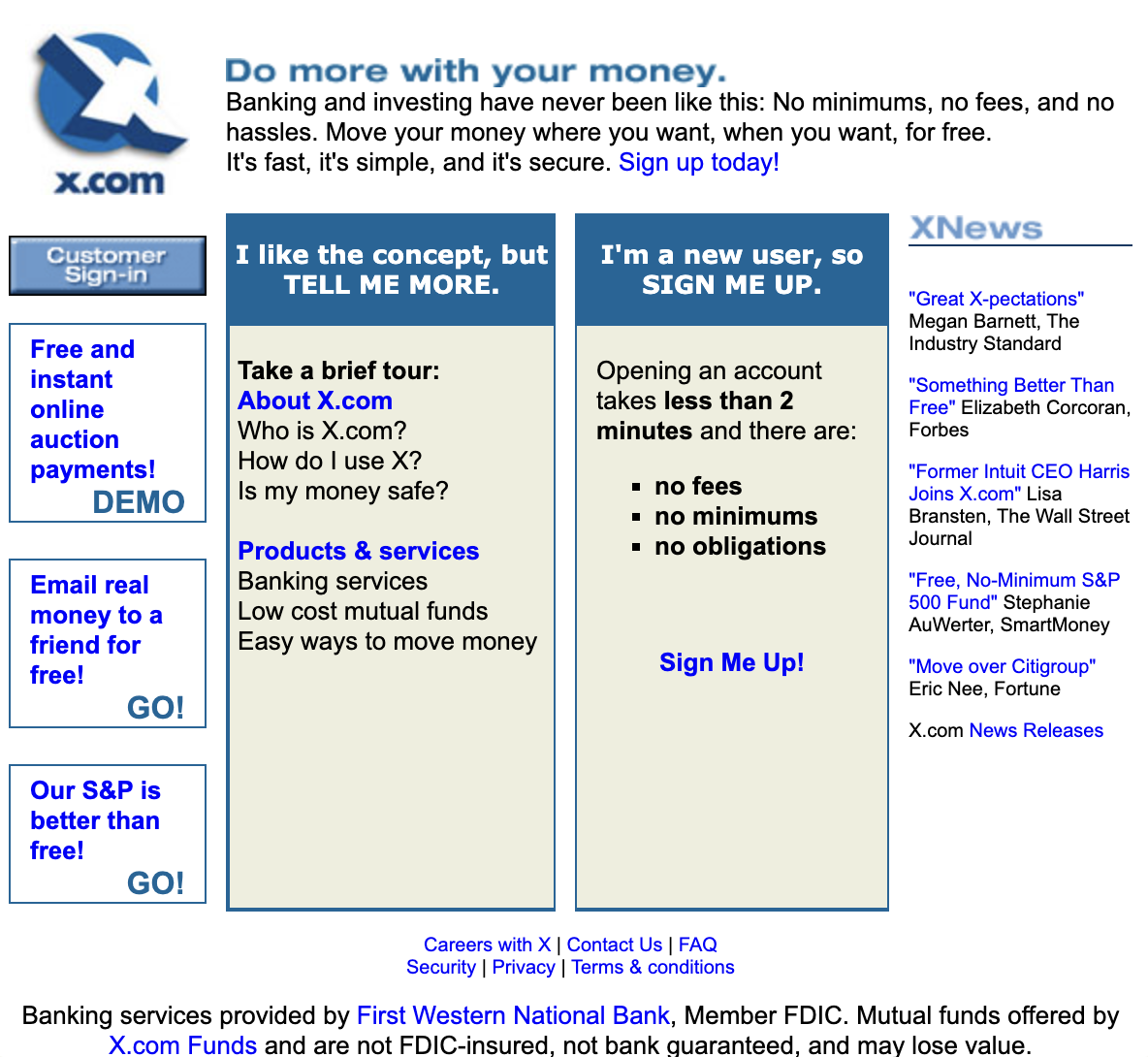 X.com in the year 2000