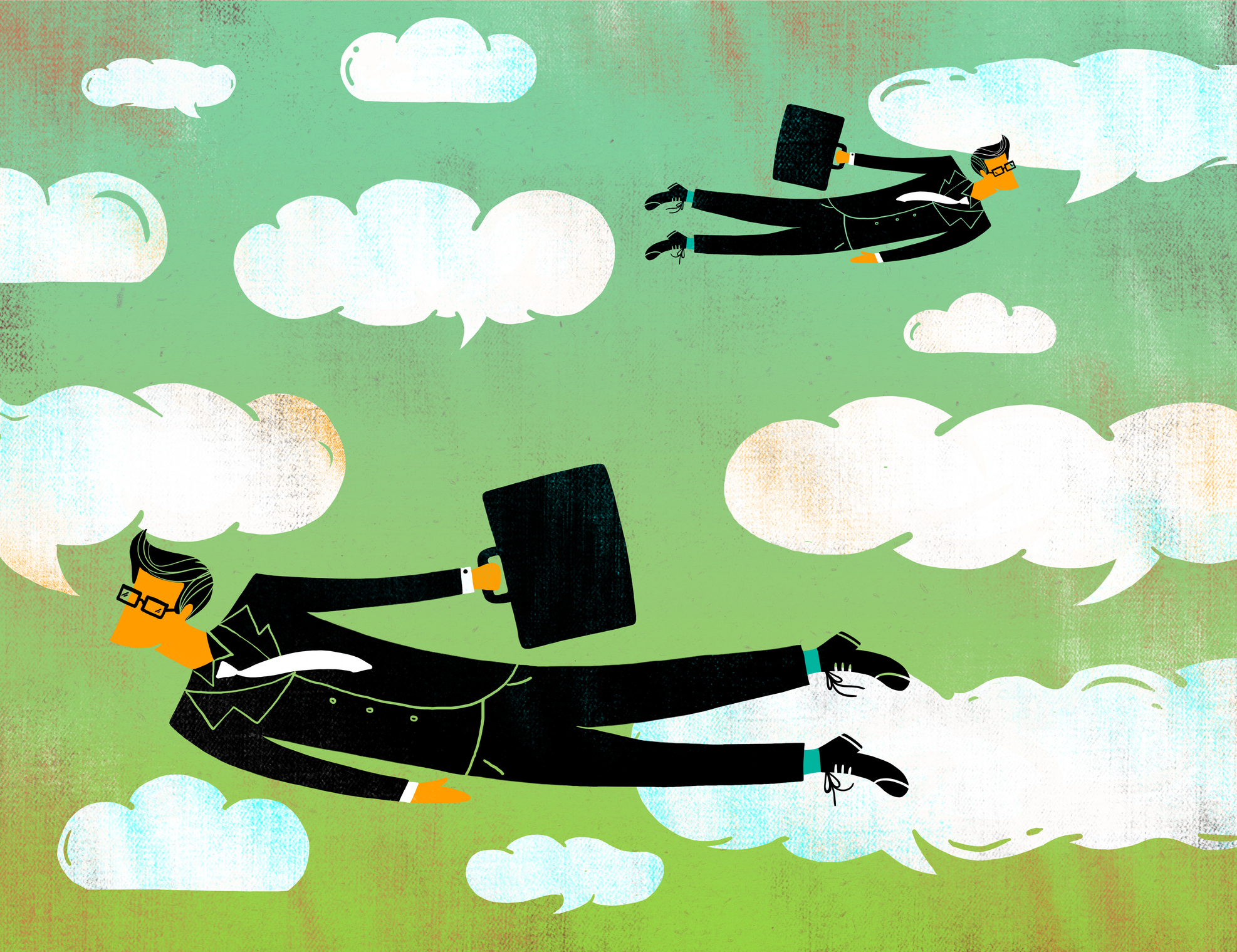 Stockbrokers happily falling