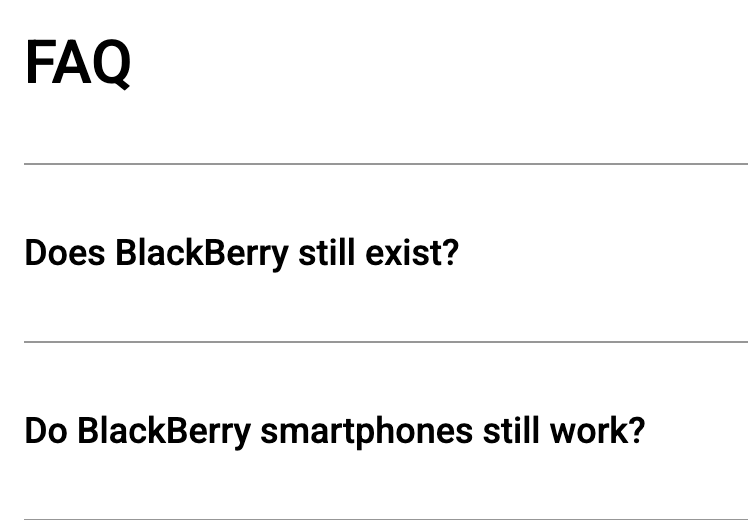 BlackBerry FAQs