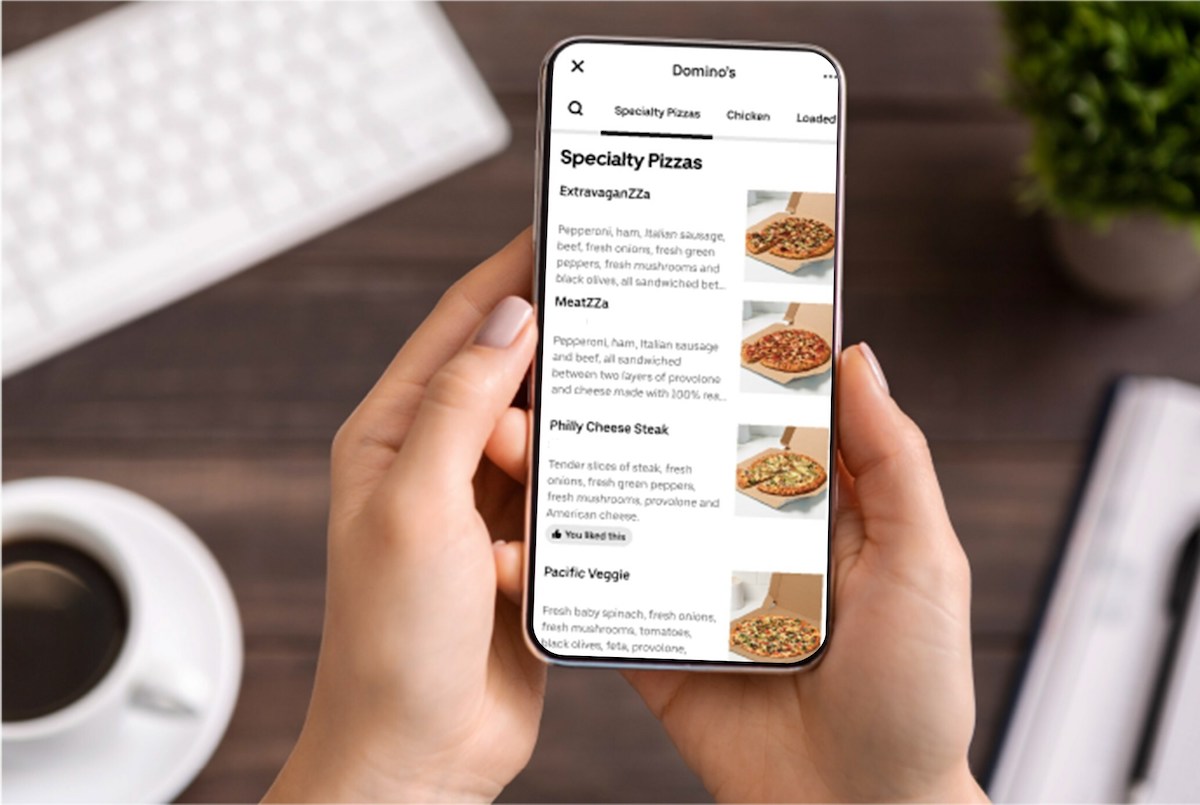 Spreading the cheesy bread (Domino’s)