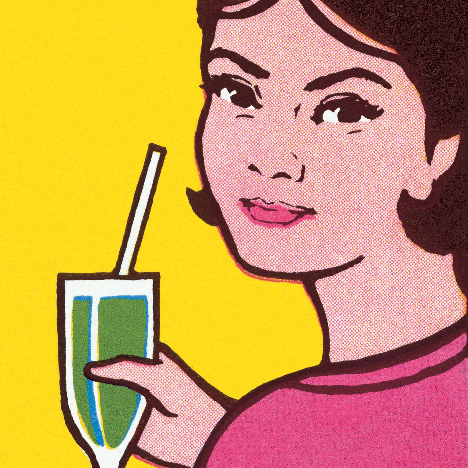 Woman Holding Beverage with Straw