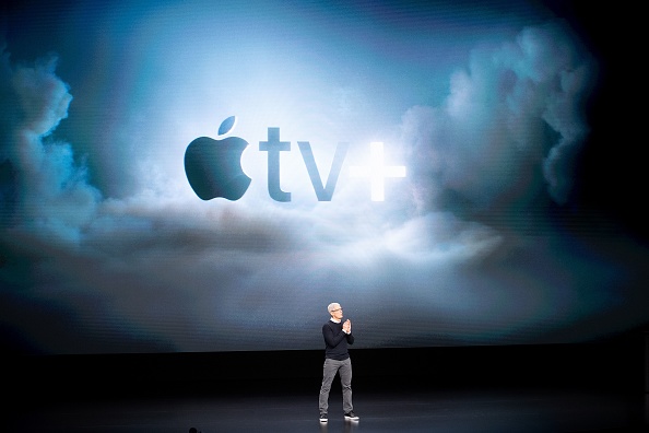Tim Cook intro’ing Apple’s streamer three years ago this week [Noah Berger/AFP via Getty Images]