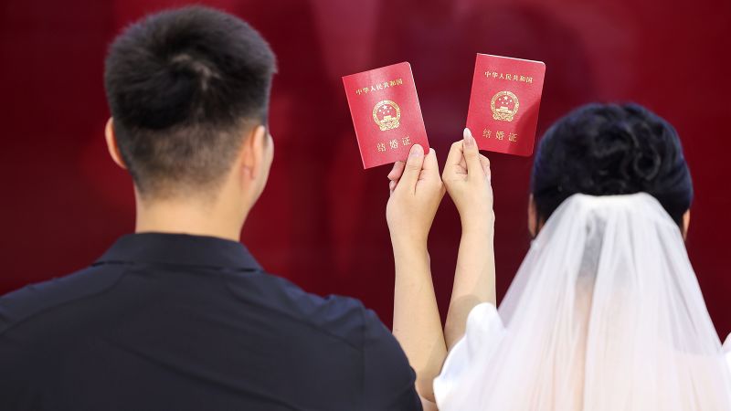 China on track to record its lowest number of new marriages, official data shows | CNN